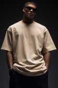 FRESHCORE Ivory Cream oversized tee front view – premium blank oversized T-shirt for clothing brands