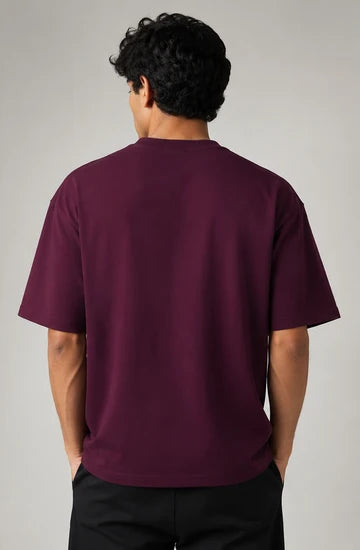 FRESHCORE WINE oversized blank T-shirt back view for custom apparel